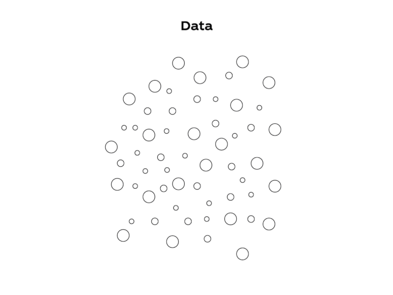 A visual metaphor of random pieces of data painting a detailed an accurate picture using bubbles that form the Coca-Cola iconic bottle shape